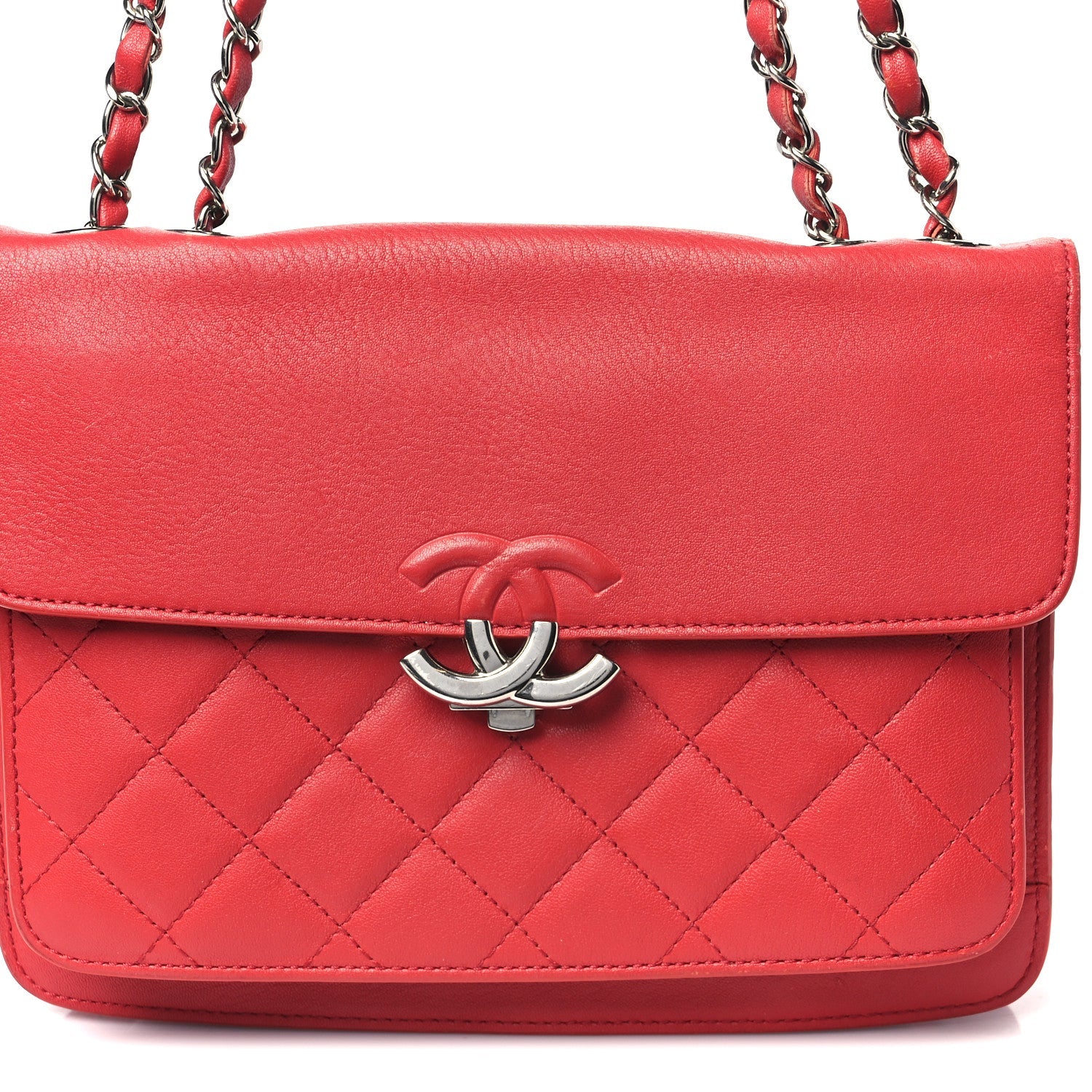 Chanel Caviar Quilted Small CC Box Top Flap Red