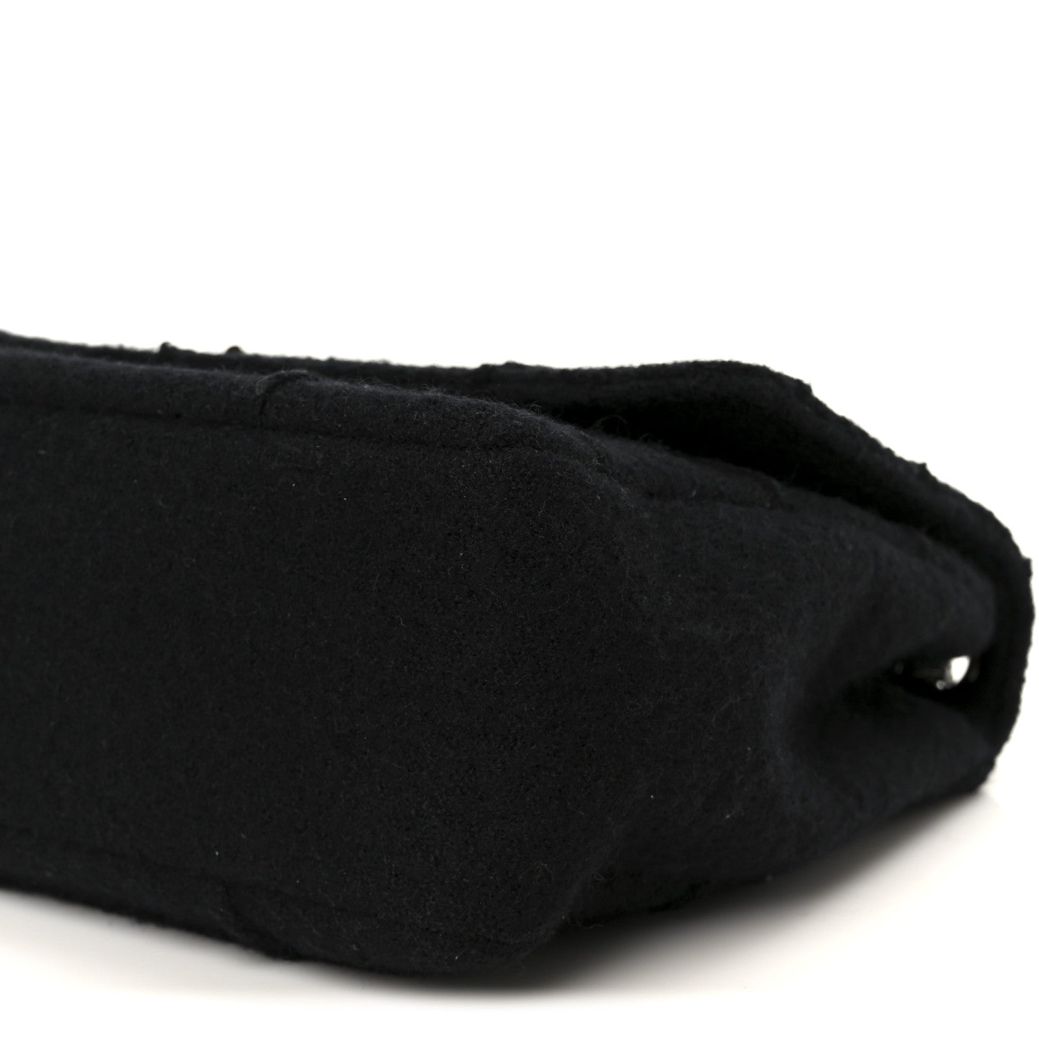Chanel Wool Jumbo Chocolate Bar Mademoiselle Flap Black