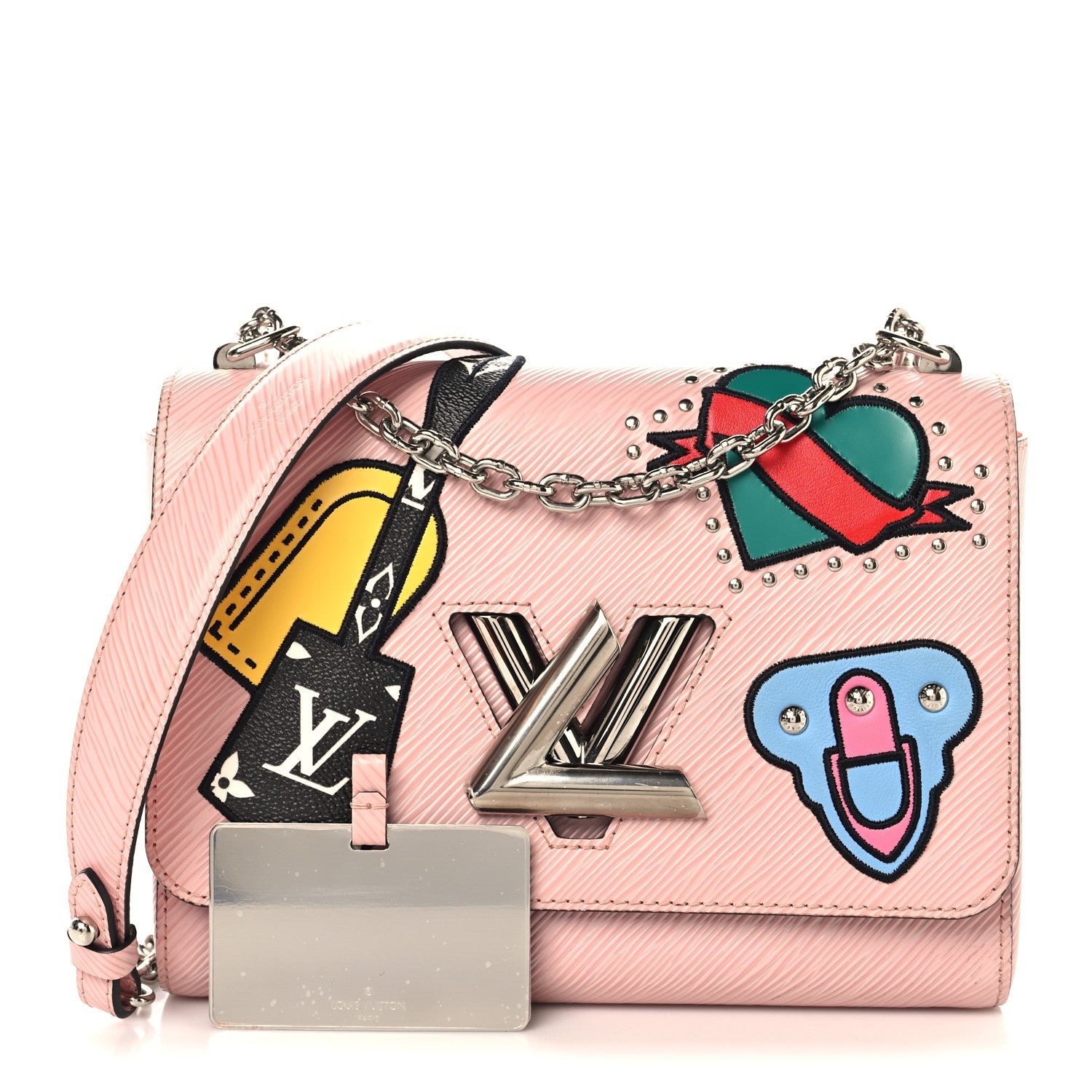 Louis Vuitton Epi Travel Stickers Twist Shoulder Bag Rose Ballerine