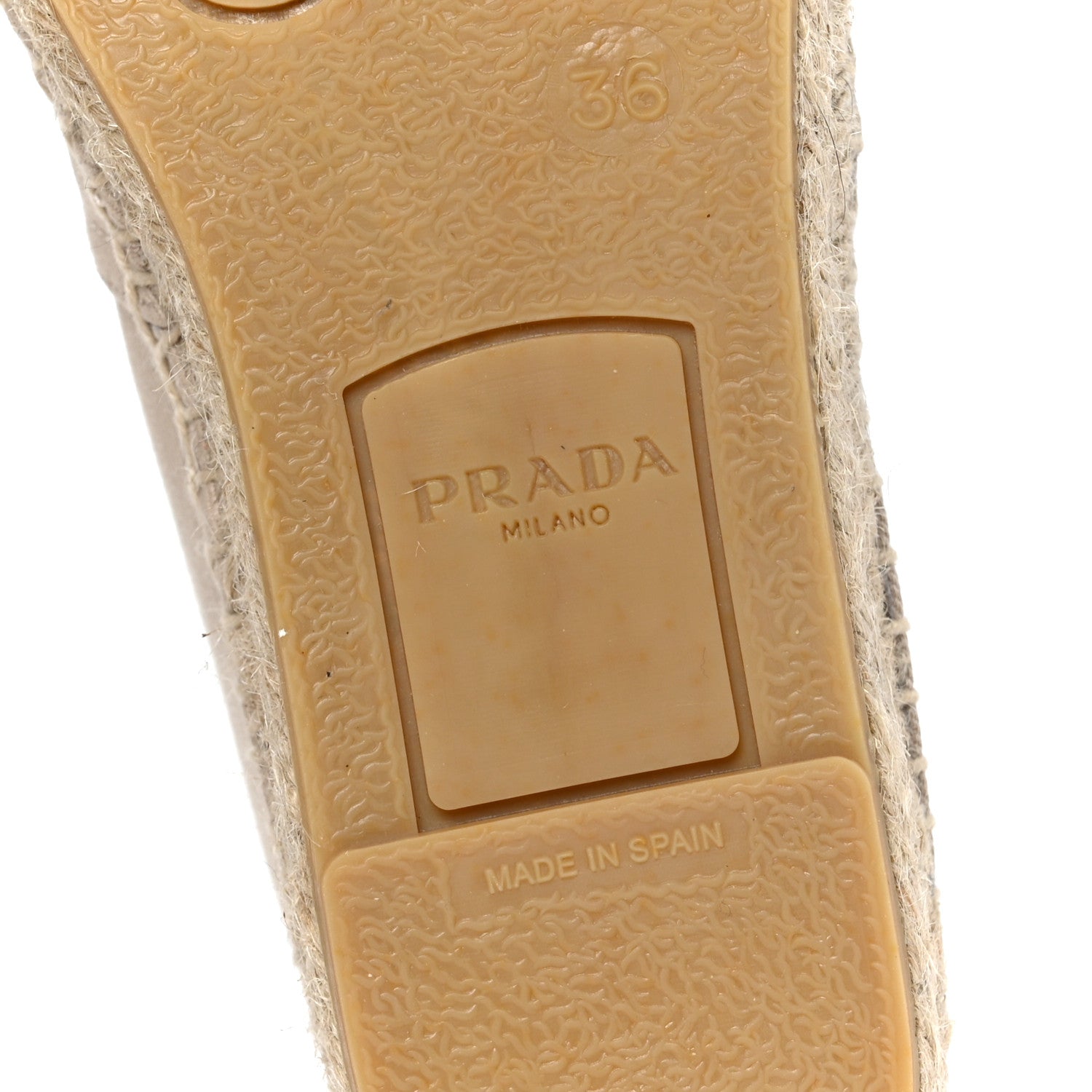 Prada Gabardine Logo Espadrilles 36 Corda