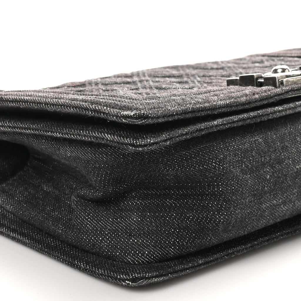 Chanel Denim Quilted Medium Boy Flap Black
