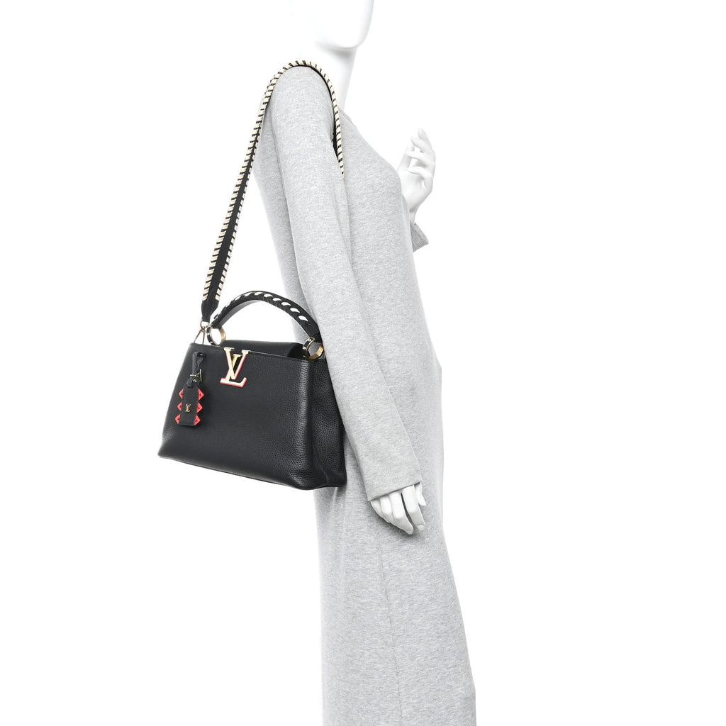 Louis Vuitton Taurillon Crafty Capucines MM Black