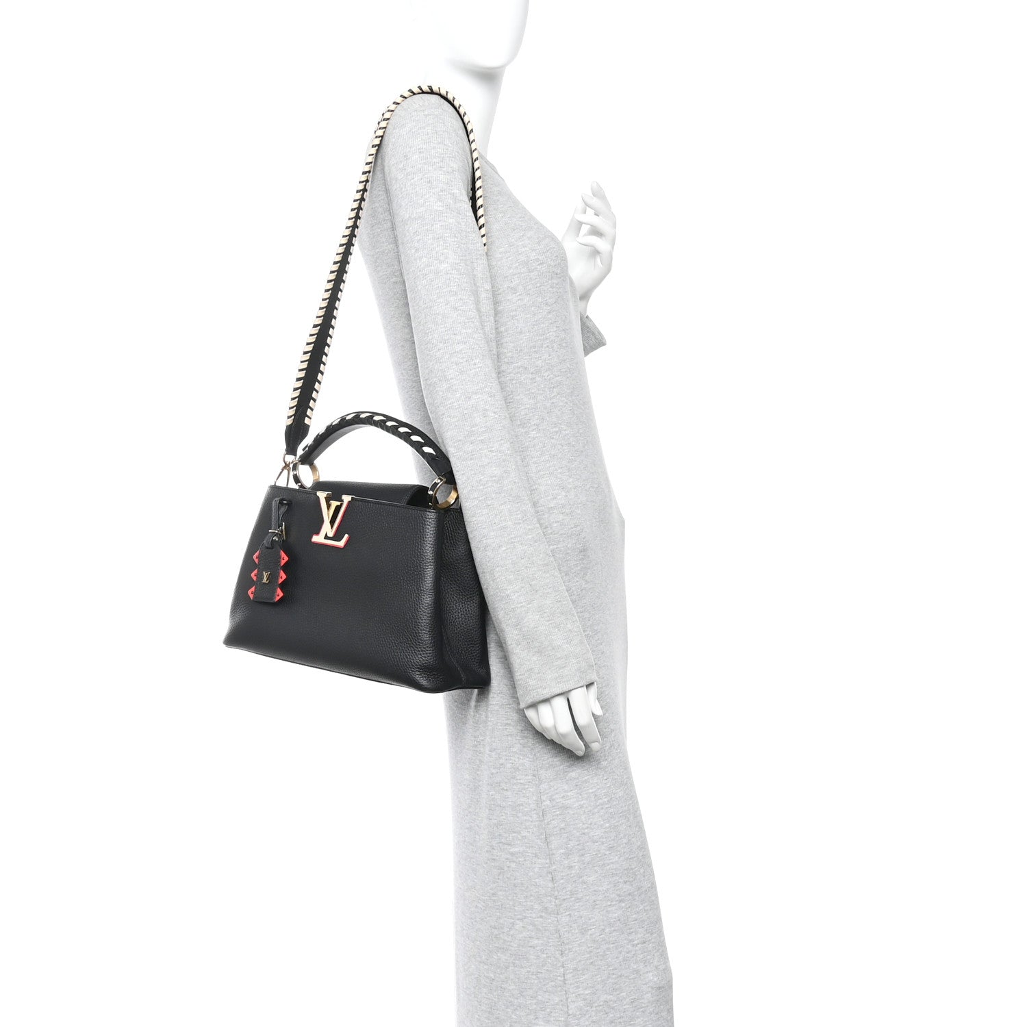 Louis Vuitton Taurillon Crafty Capucines MM Black