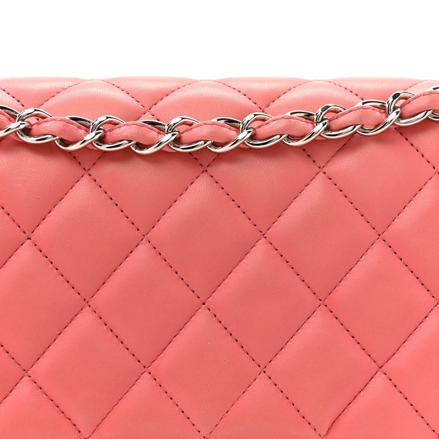 Chanel Lambskin Quilted Jumbo Double Flap Pink