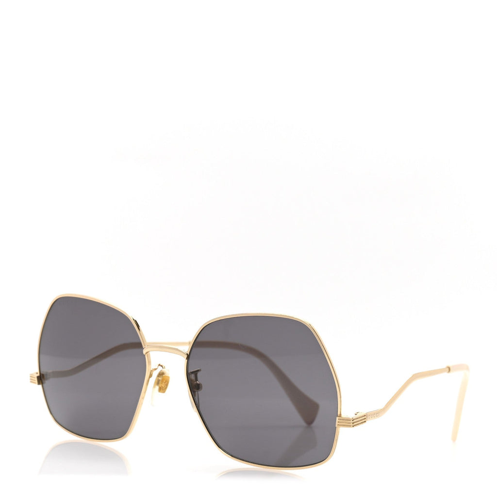 Gucci Metal Frame Sunglasses GG0972S Gold Brown