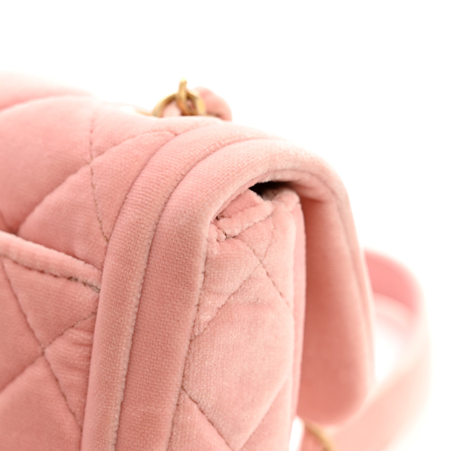 Chanel Velvet Quilted Mini Flap Pink