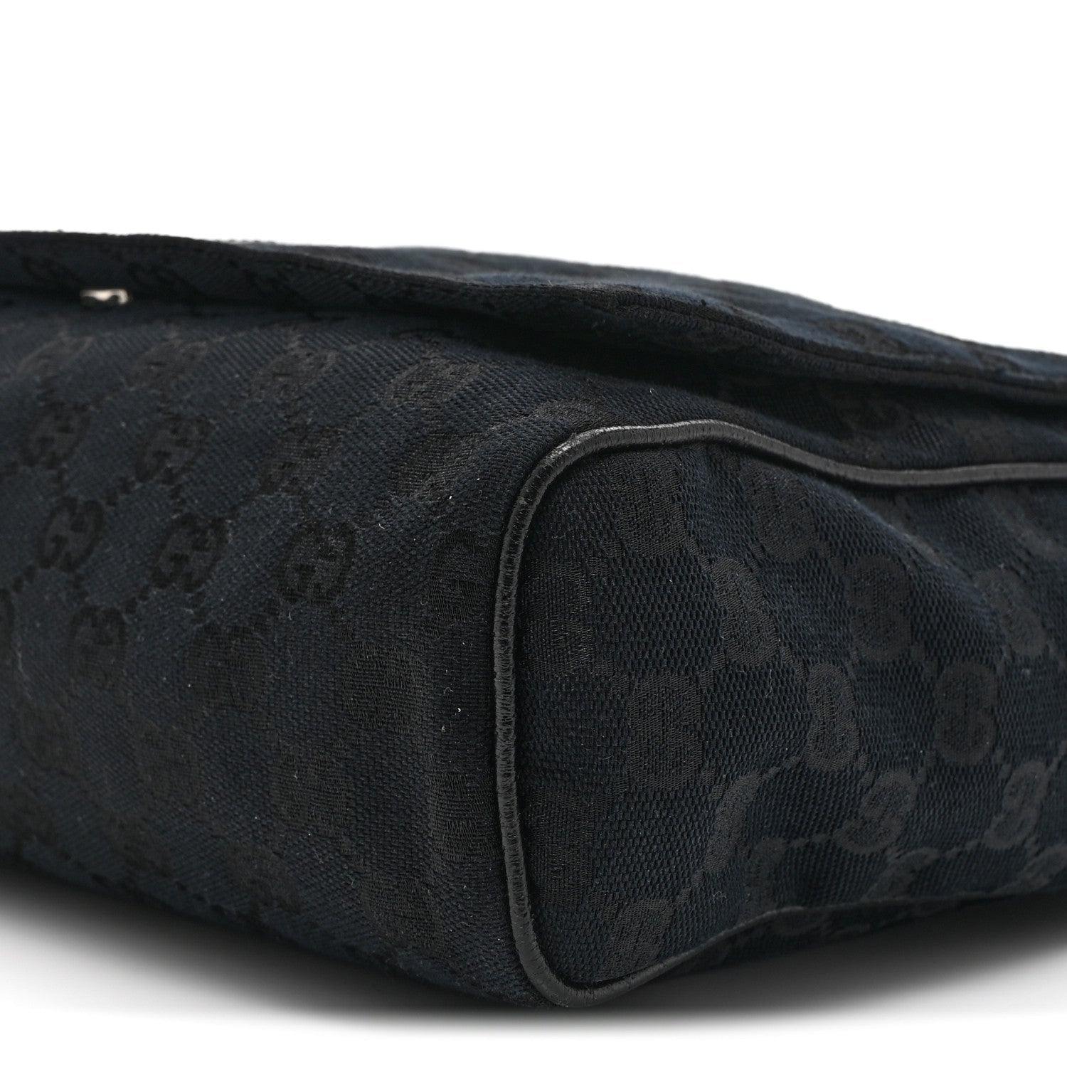 Gucci Monogram Small Flap Messenger Bag Black
