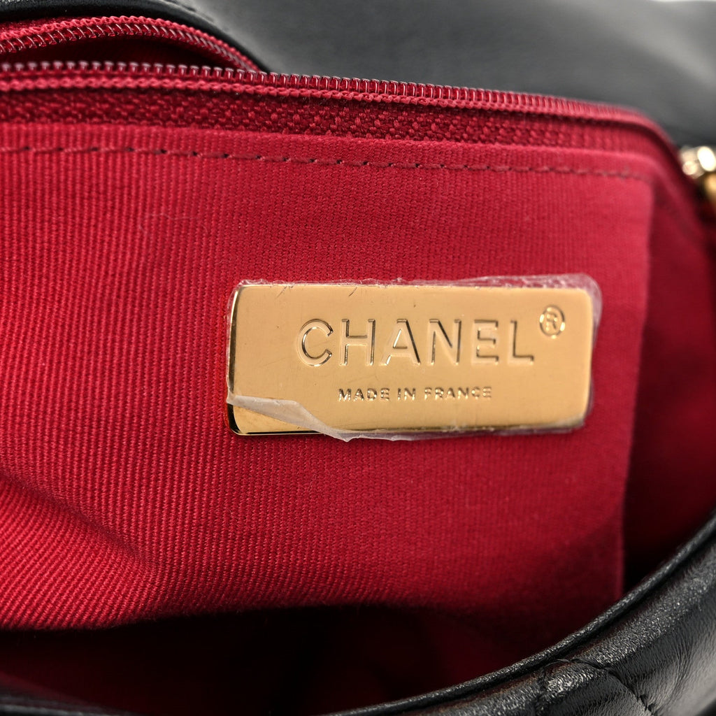 Chanel Goatskin Quilted Large Chanel 19 Flap Black