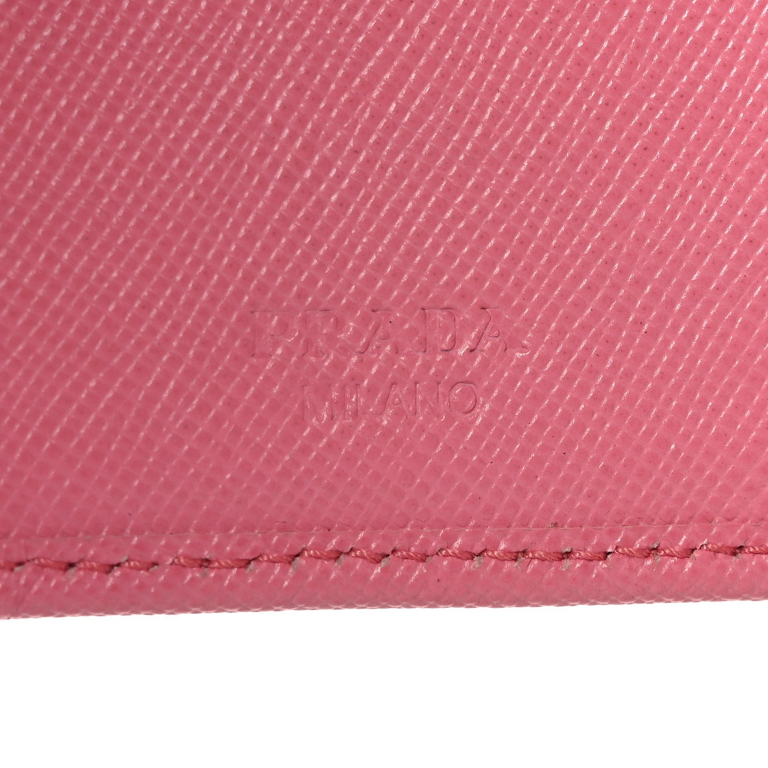 Prada Saffiano Metal Compact Wallet Peonia Petalo