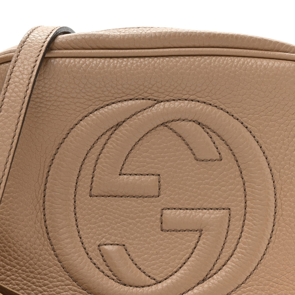 Gucci Pebbled Calfskin Small Soho Disco Bag Rose Beige