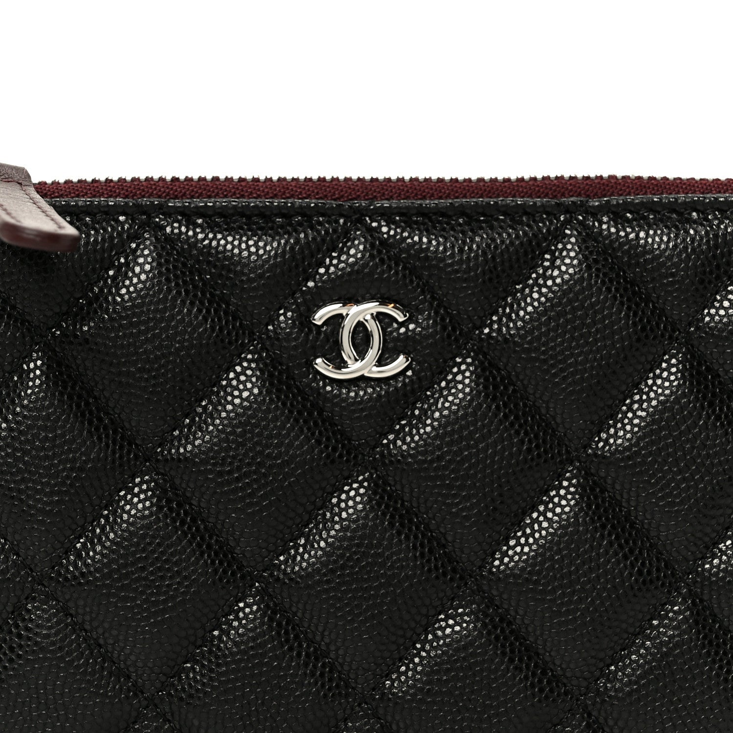 Caviar Quilted Small Cosmetic Case Black