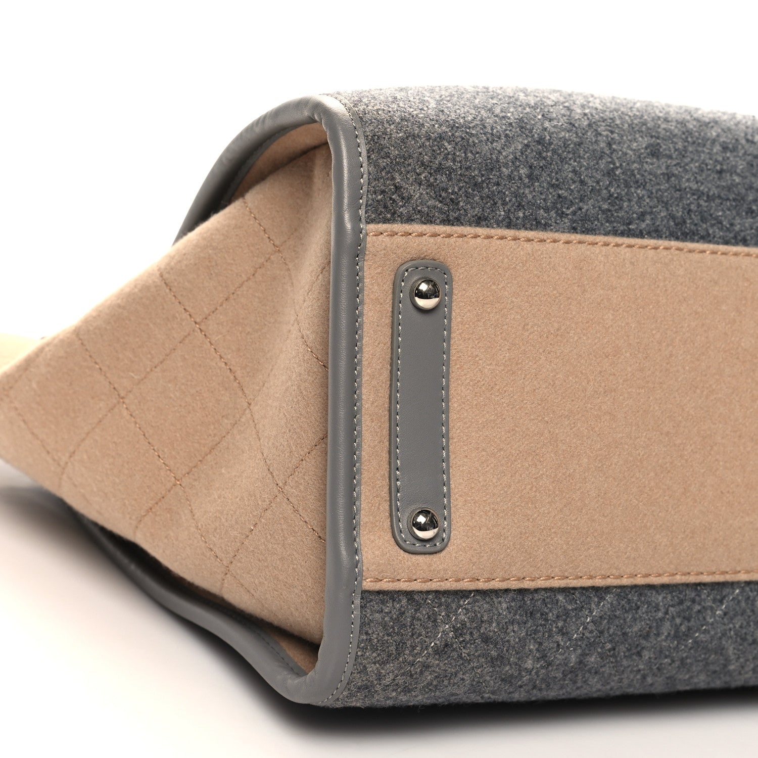 Chanel Wool Felt Large Deauville Tote Grey Beige
