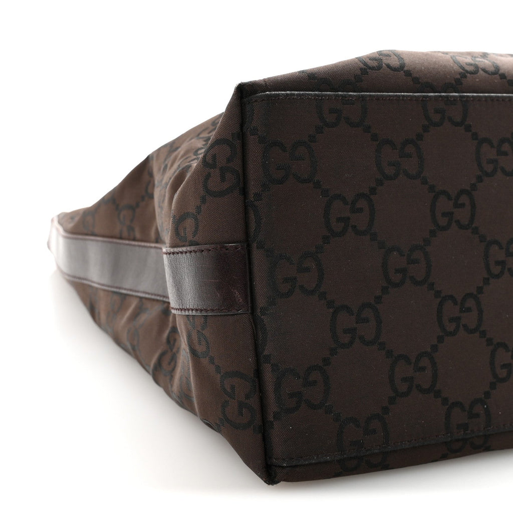 Gucci Nylon Monogram Hobo Dark Brown
