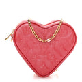 Louis Vuitton Lambskin Embossed Monogram Fall In Love Sac Coeur Heart Chain Bag Lipstick Red