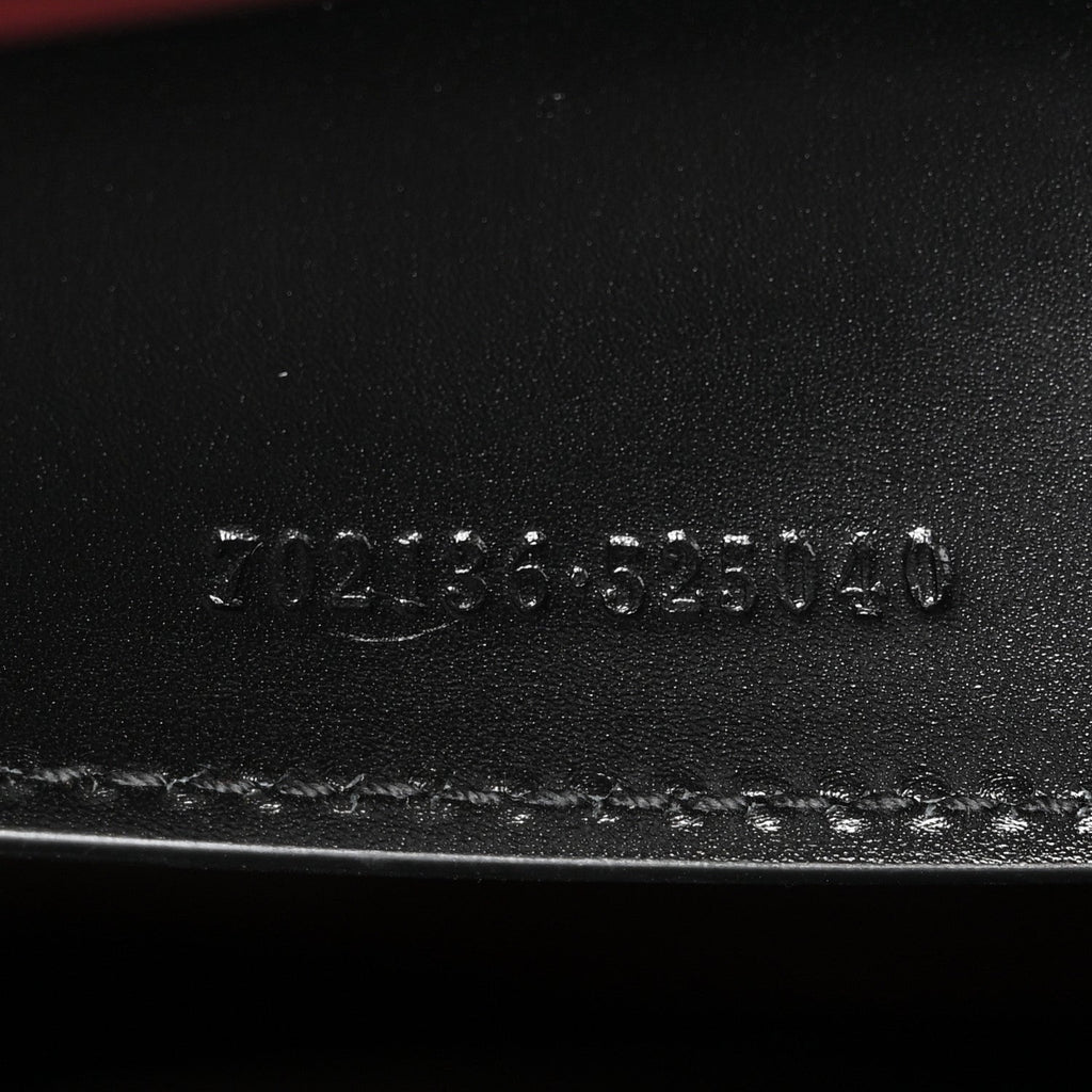 Gucci Calfskin Crocodile GG Double Buckle Medium Messenger Bag Black