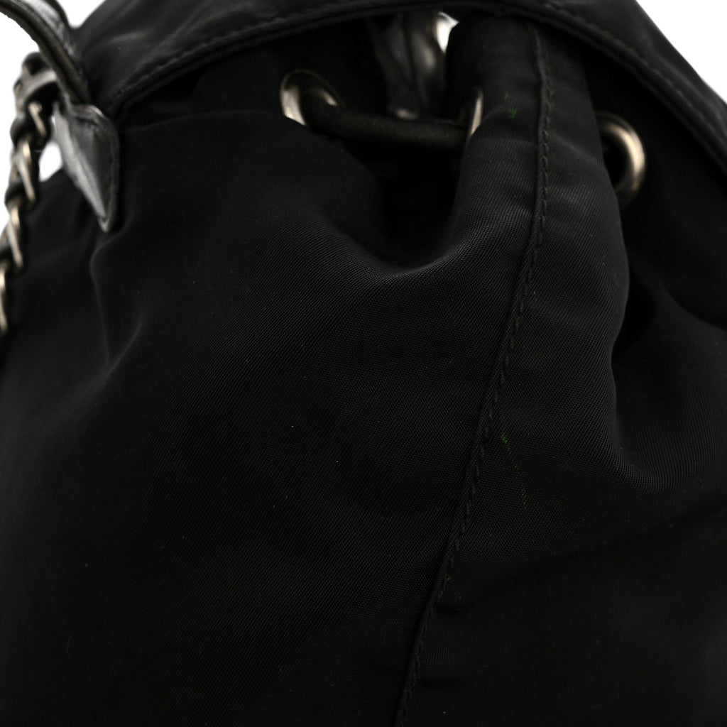 Prada Tessuto Nylon Vela Chain Backpack Black