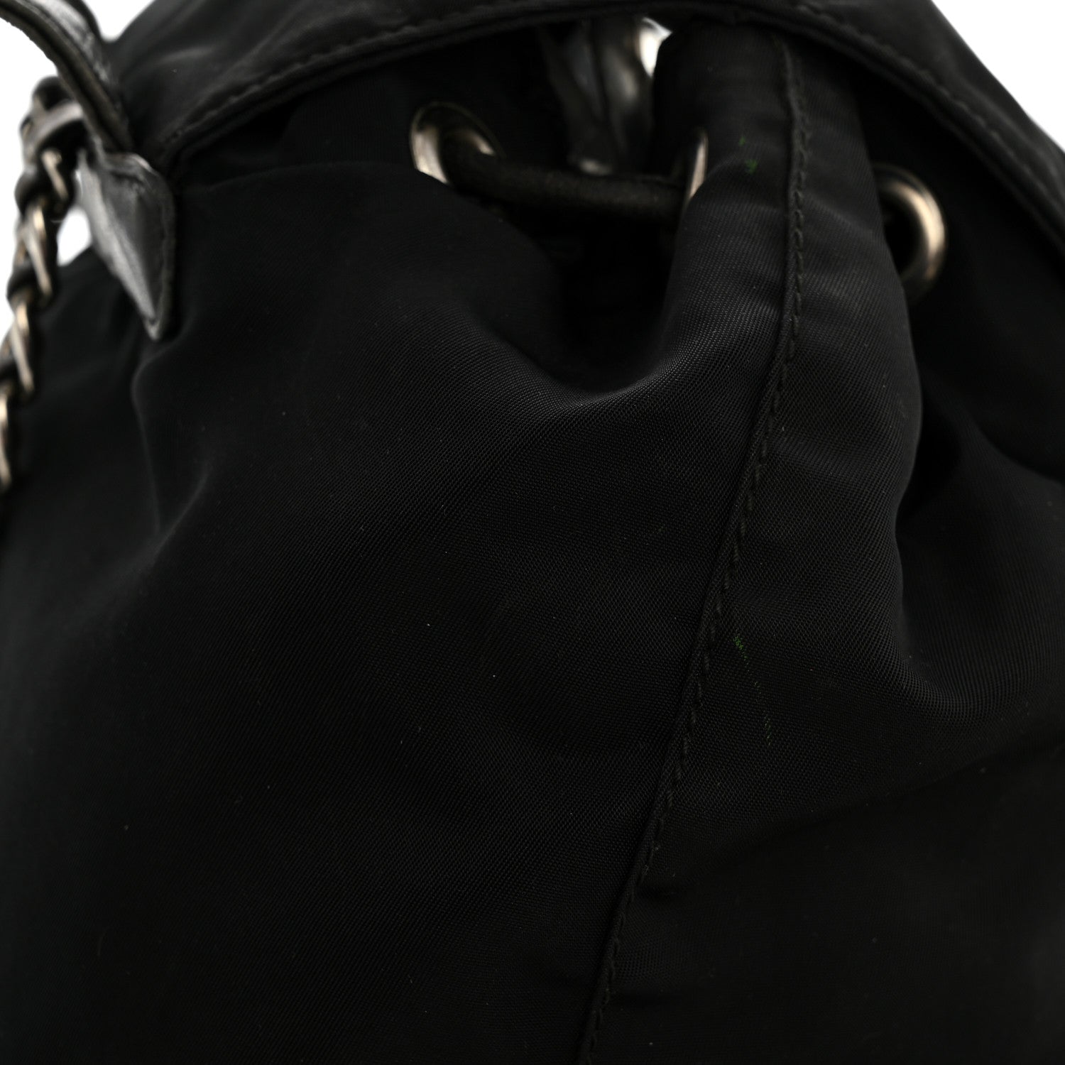 Prada Tessuto Nylon Vela Chain Backpack Black