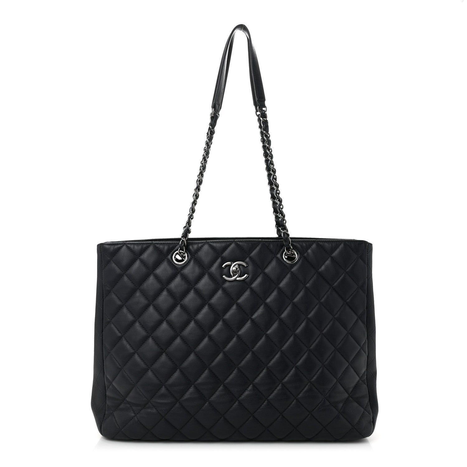 Chanel Calfskin Quilted Timeless Tote Dark Navy