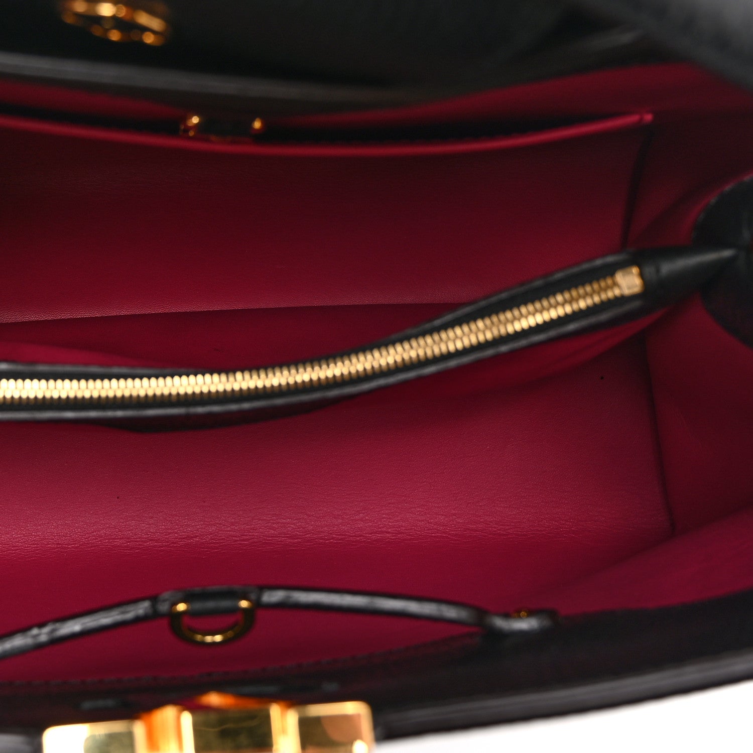 Louis Vuitton Taurillon Capucines MM Black Fuchsia