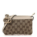 Gucci Monogram GG Heart Charm Crossbody Pochette White