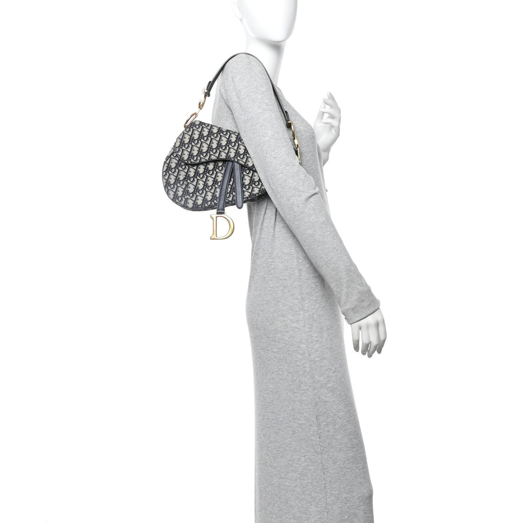 Christian Dior Oblique Saddle Bag Blue