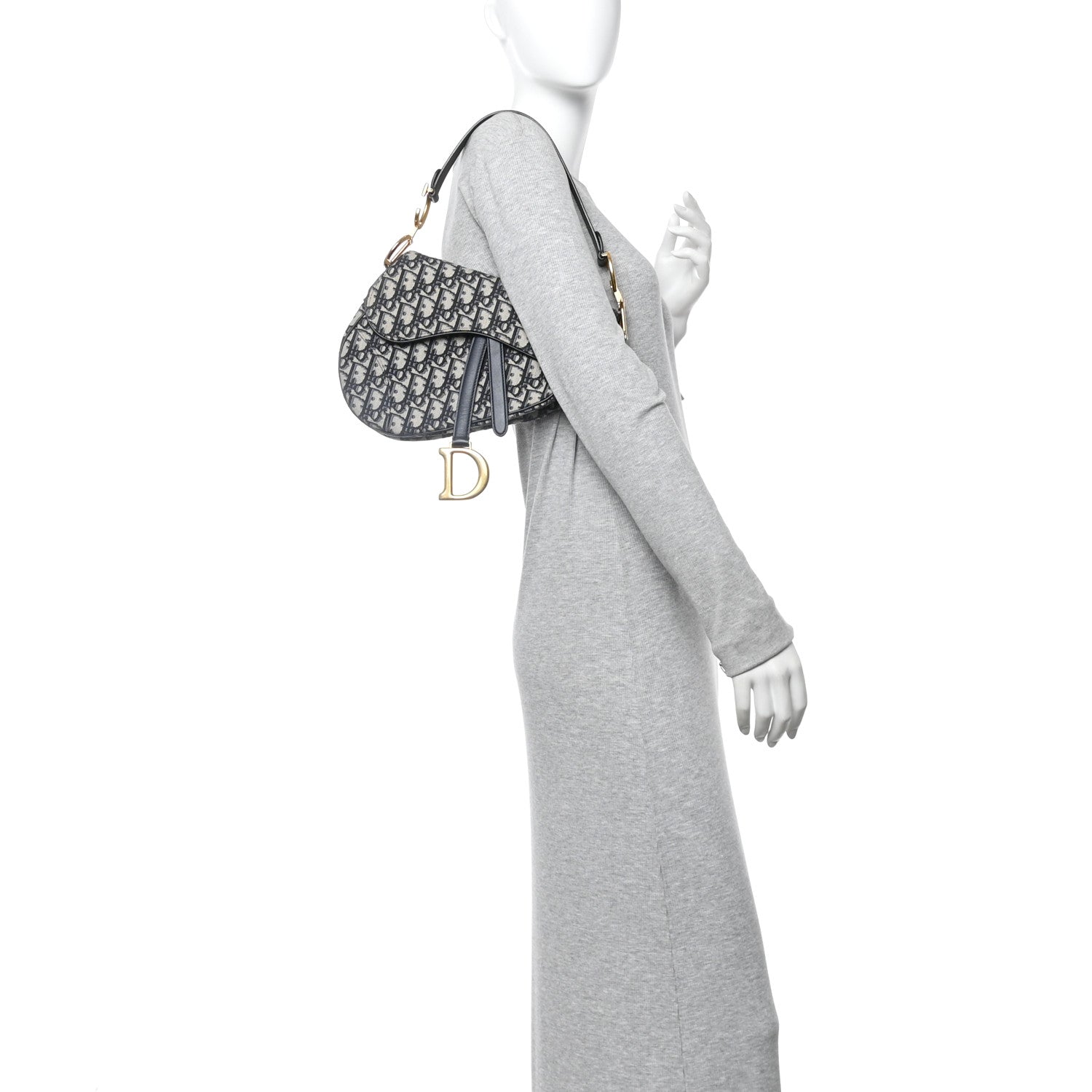 Christian Dior Oblique Saddle Bag Blue