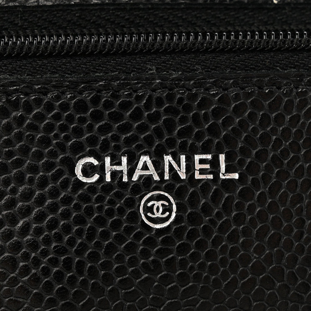 Chanel Caviar Quilted Wallet on Chain WOC Black