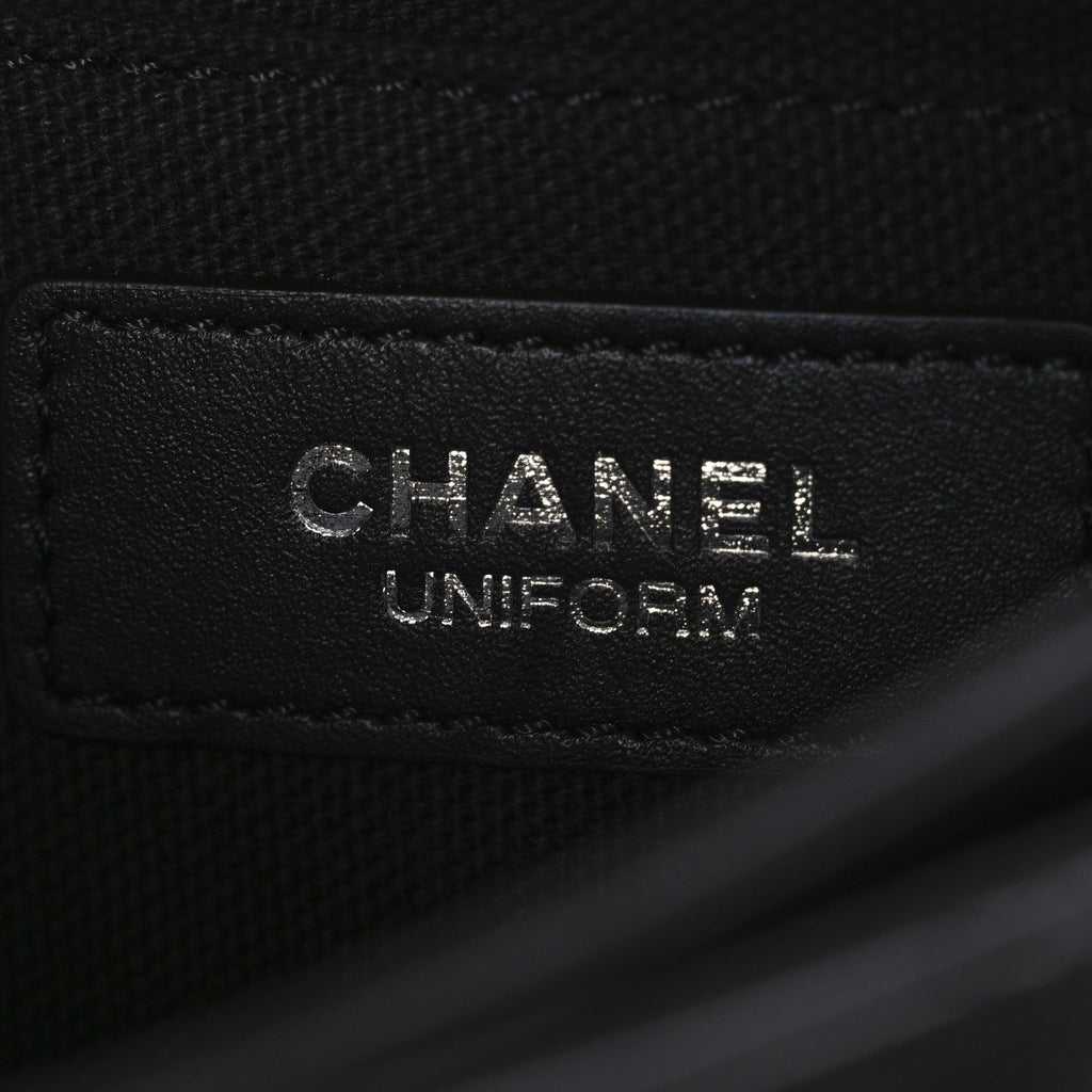 Chanel Calfskin Quilted CC Uniform Flap Belt Bag Black