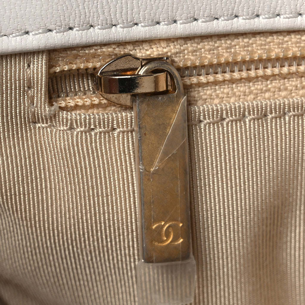 Chanel Goatskin Quilted Medium Chanel 19 Flap White
