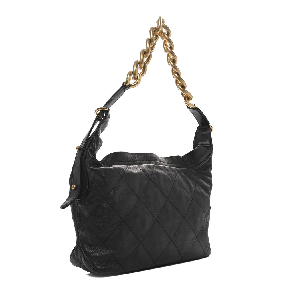 Chanel Calfskin Quilted Daily Hobo Black