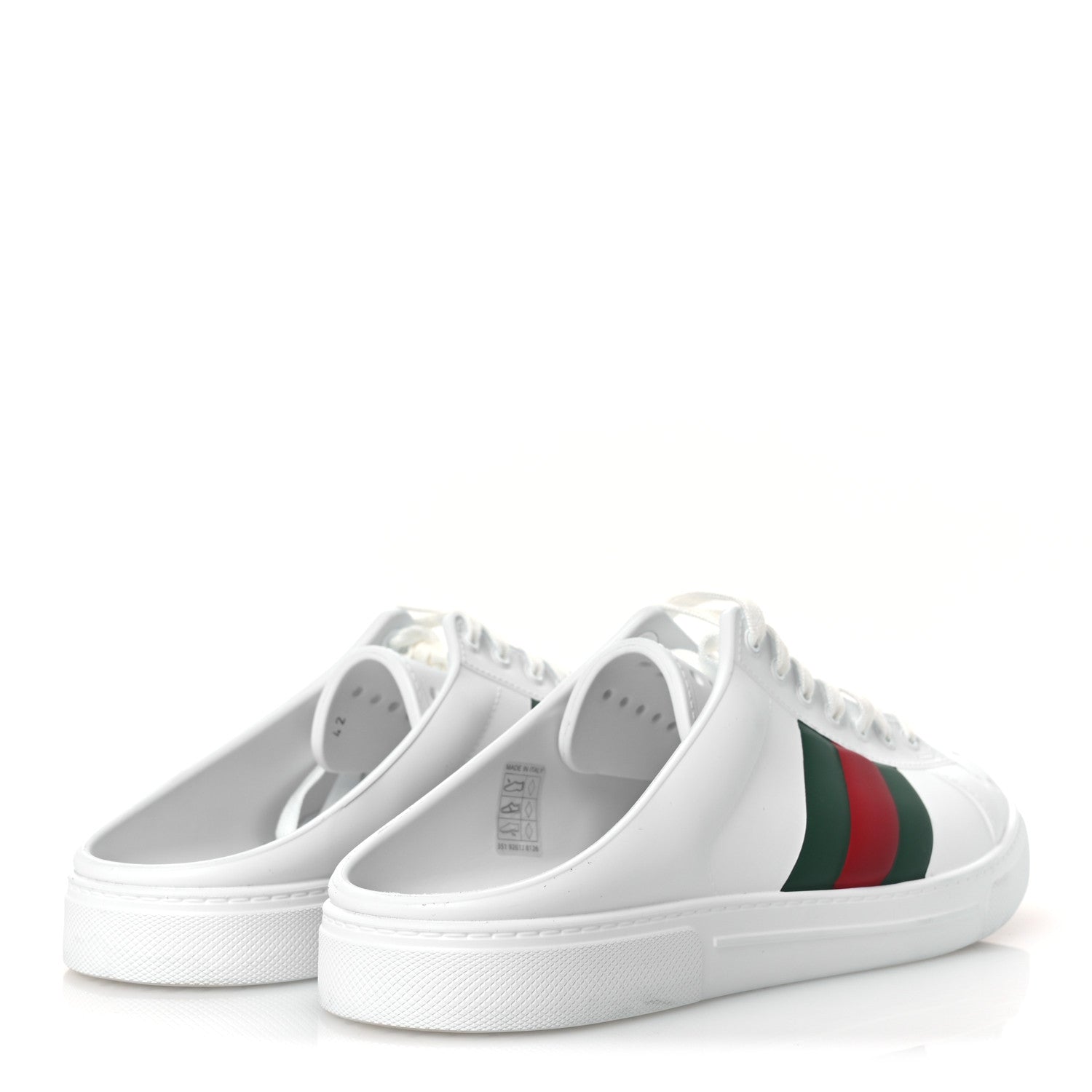 Gucci Rubber Ace Sabot Mules 42 Great White