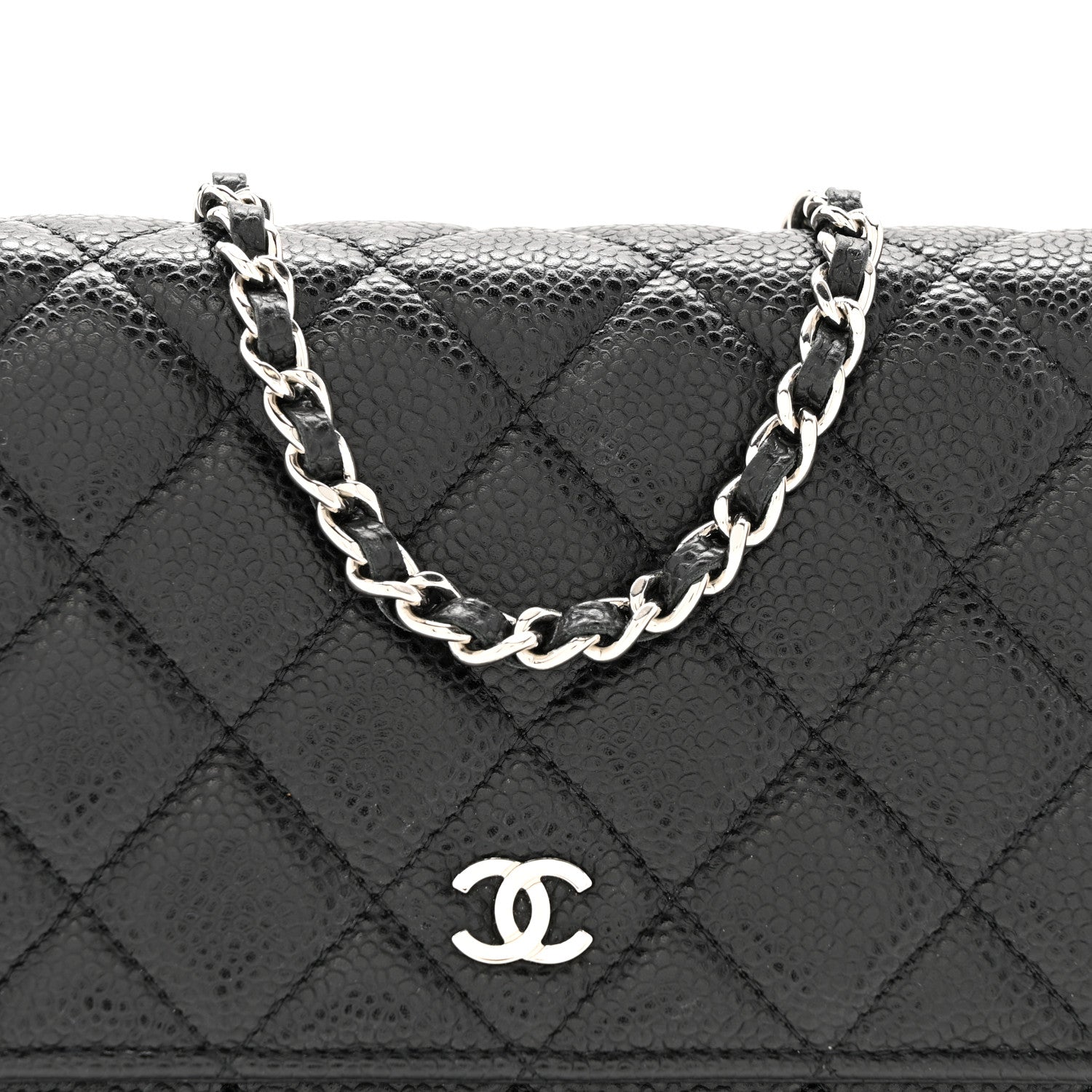 Chanel Caviar Quilted Wallet on Chain WOC Black