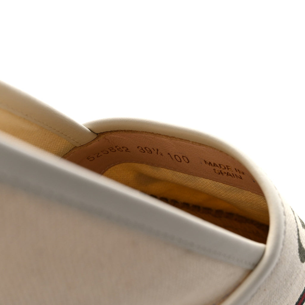 Gucci Canvas Logo Espadrilles 39.5 Greggio White