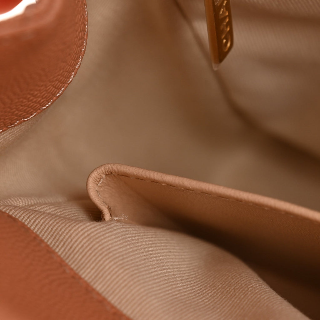 Chanel Caviar Quilted Wavy CC Hobo Beige