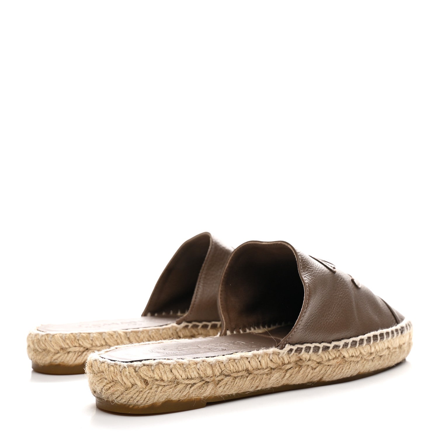 Calfskin CC Espadrille Mules 36 Dark Beige