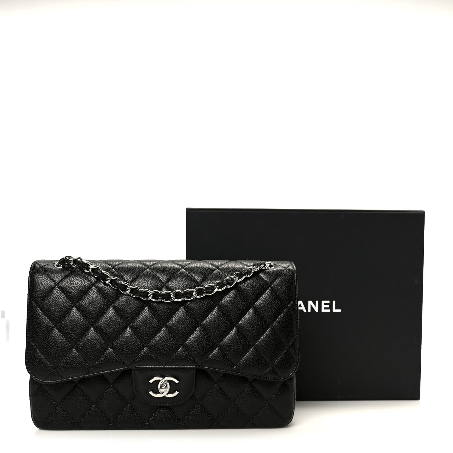 Chanel Caviar Quilted Jumbo Double Flap Black