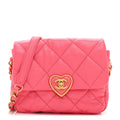 Chanel Lambskin Plexiglass Quilted Coco Love Mini Flap Pink