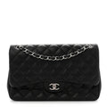 Chanel Lambskin Quilted Jumbo Double Flap Black