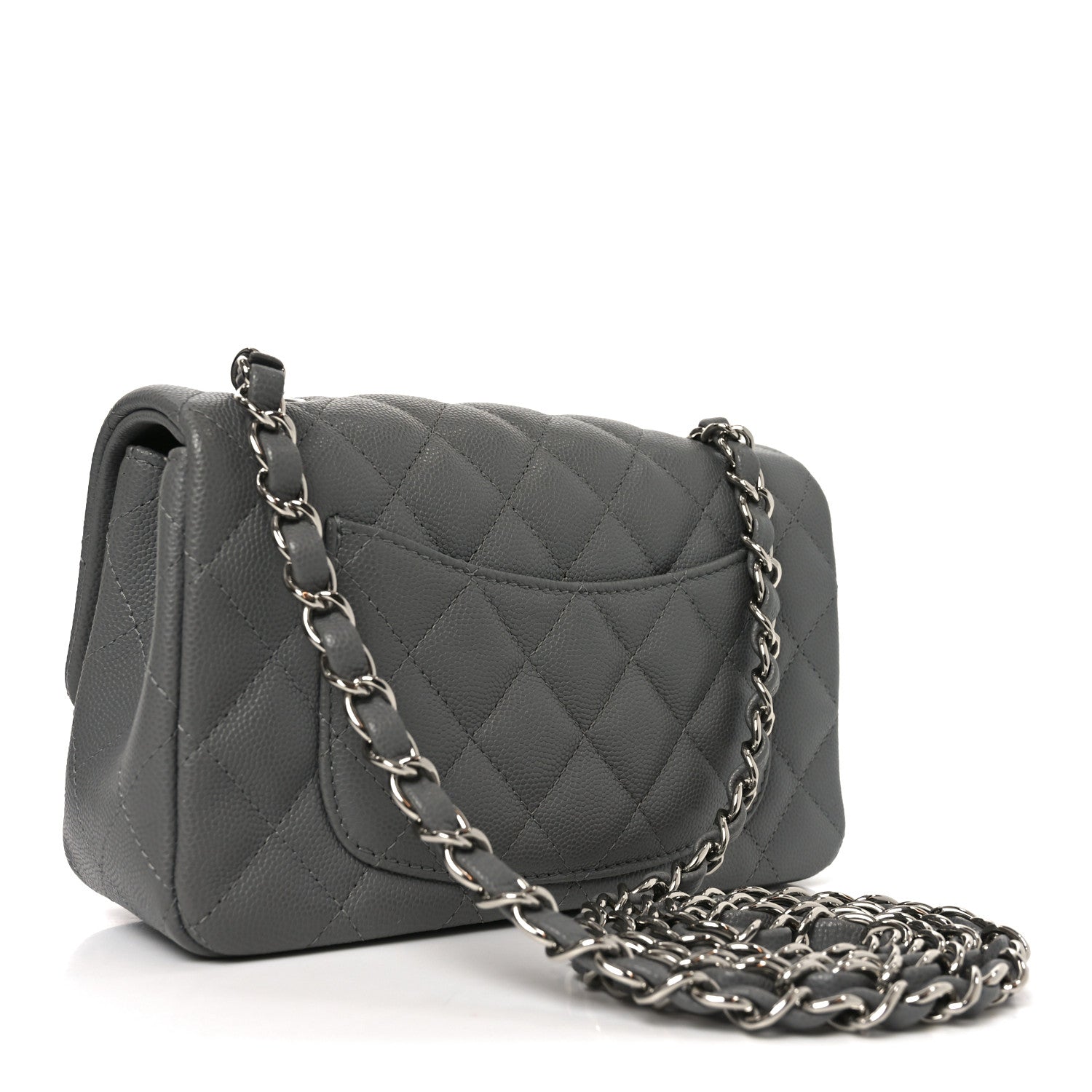 Chanel Caviar Quilted Mini Rectangular Flap Grey