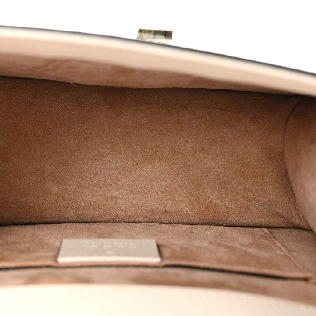 Gucci Calfskin Mini Sylvie Top Handle Bag White