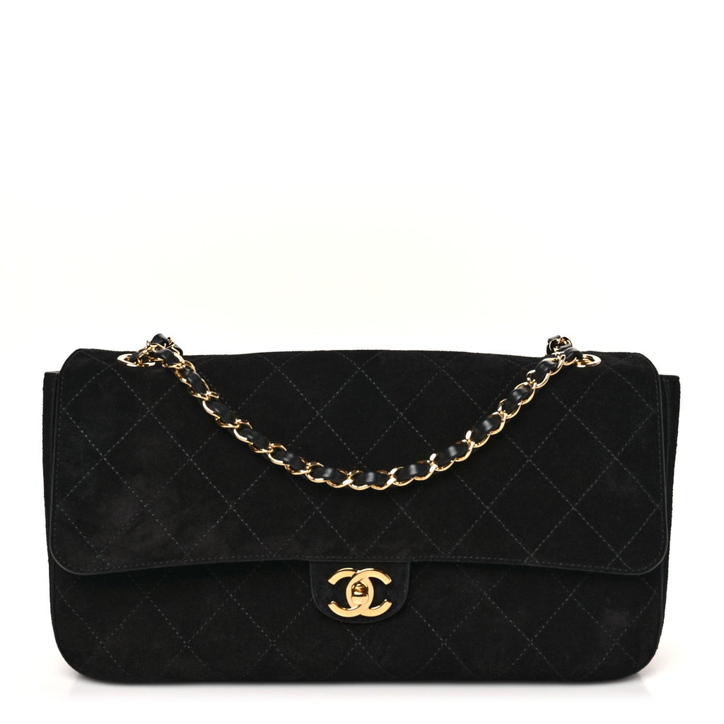 Chanel Suede Calfskin Small Souplissimo Maxi Flap Black