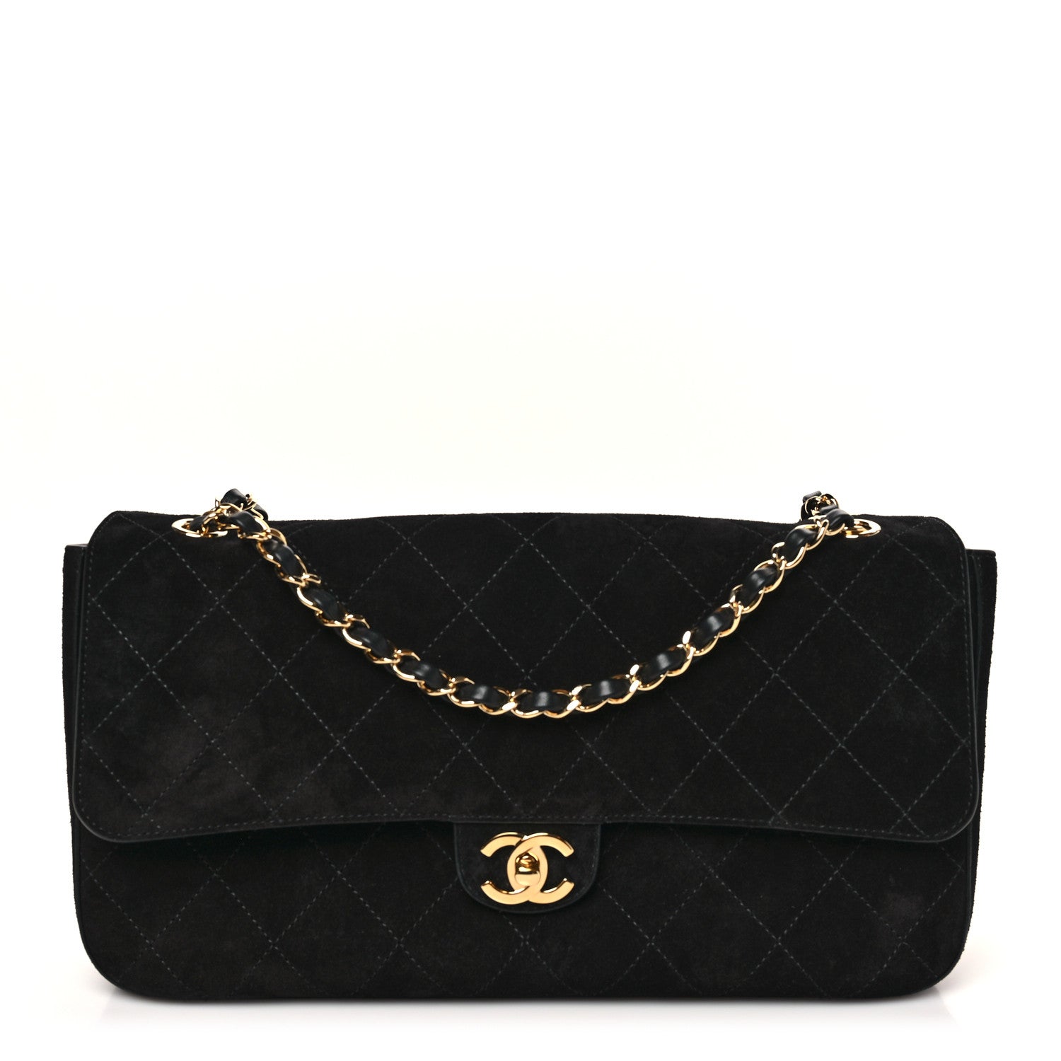 Chanel Suede Calfskin Small Souplissimo Maxi Flap Black