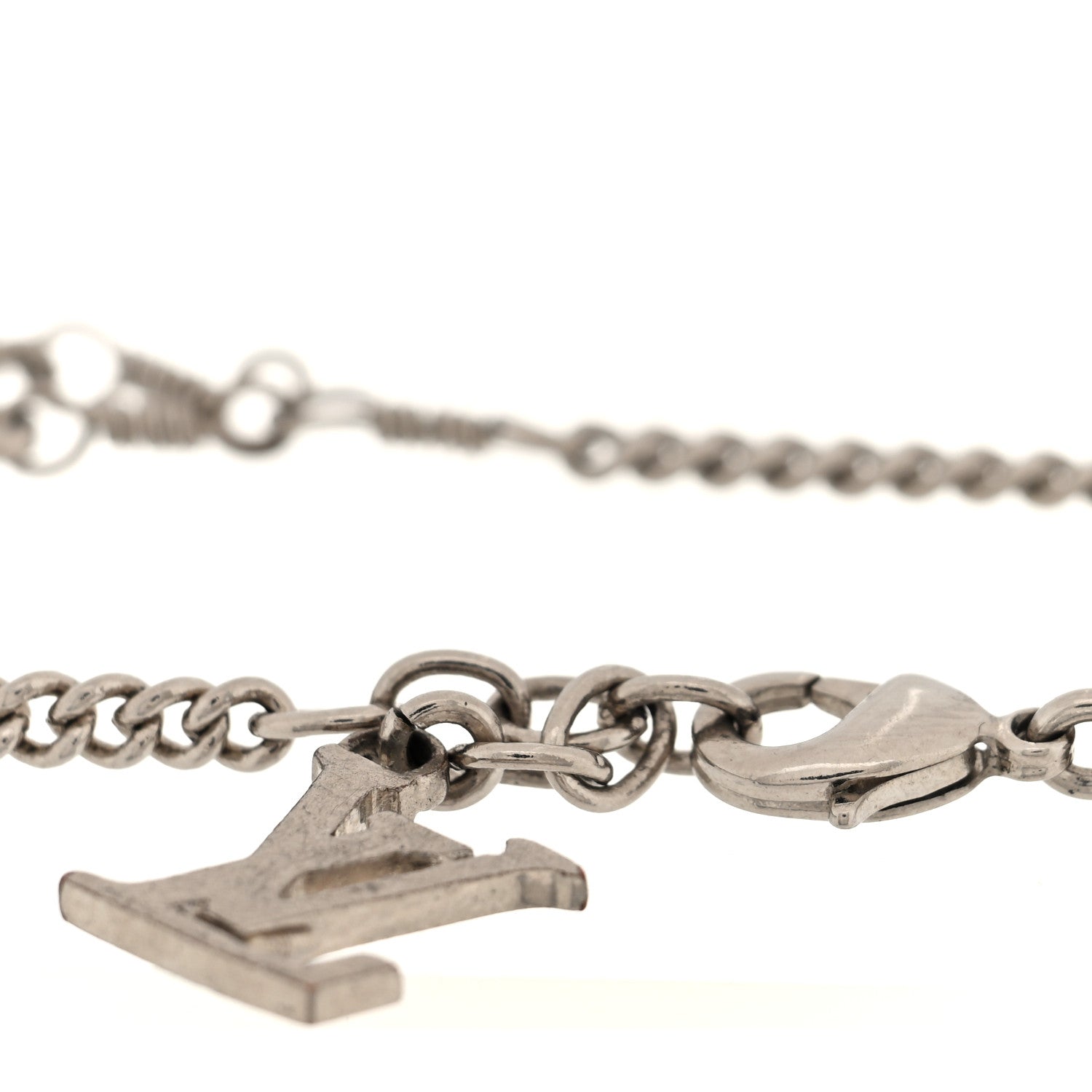 Louis Vuitton Sweet Monogram Charm Bracelet Silver Black