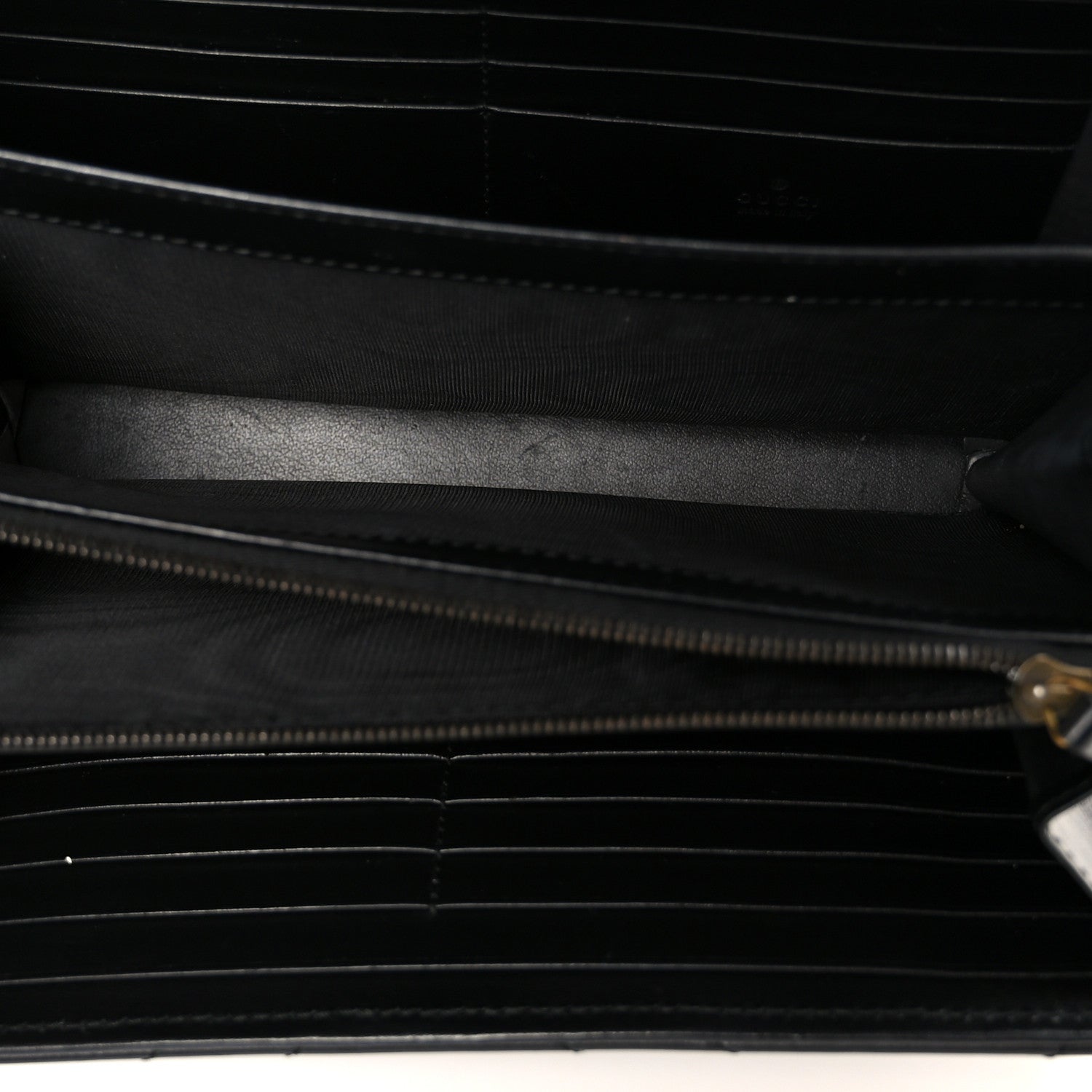 Gucci Calfskin Matelasse GG Marmont Chain Wallet Black