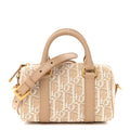 Christian Dior Oblique Chambray Groove 17 Bag Natural