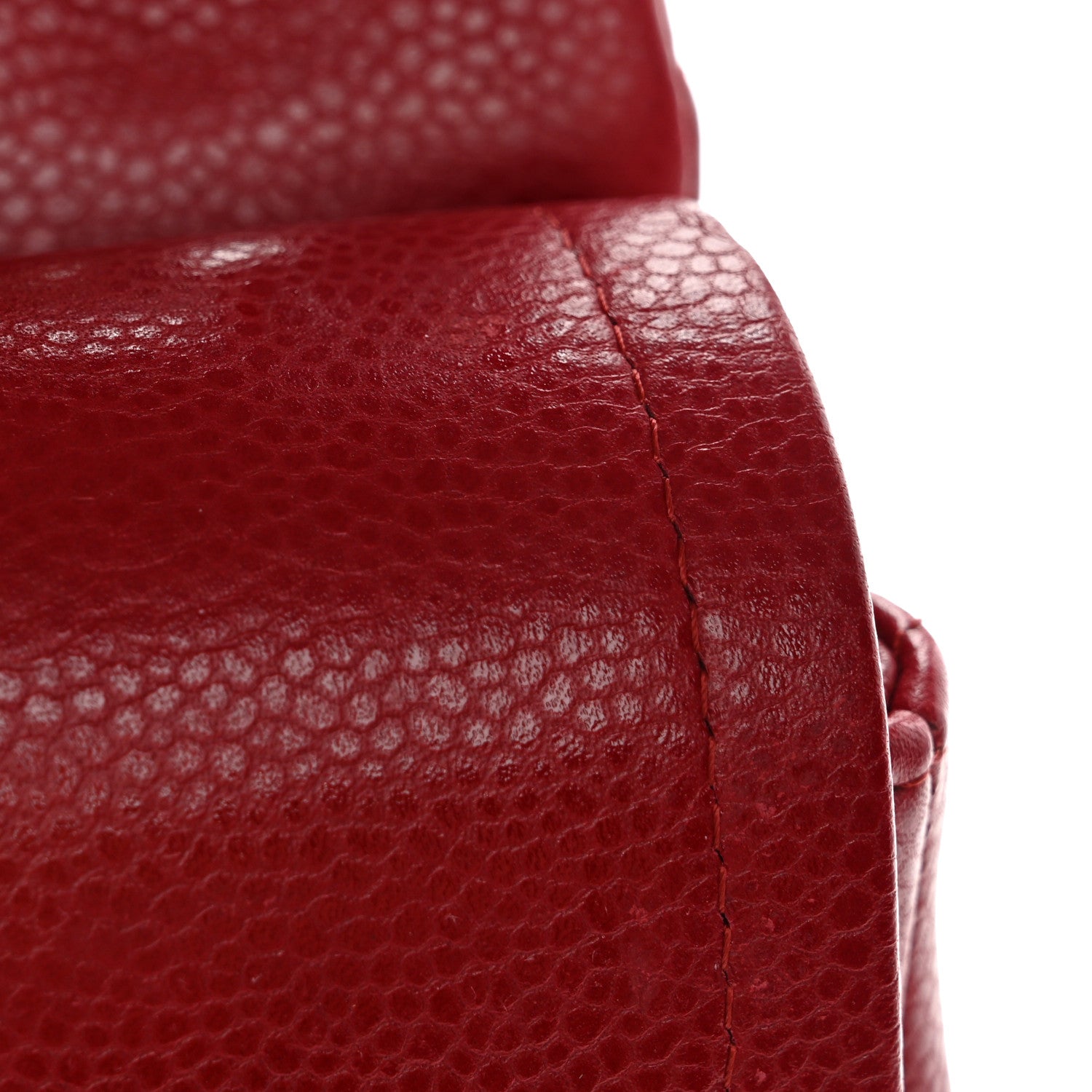 Chanel Caviar Quilted Jumbo Double Flap Dark Red