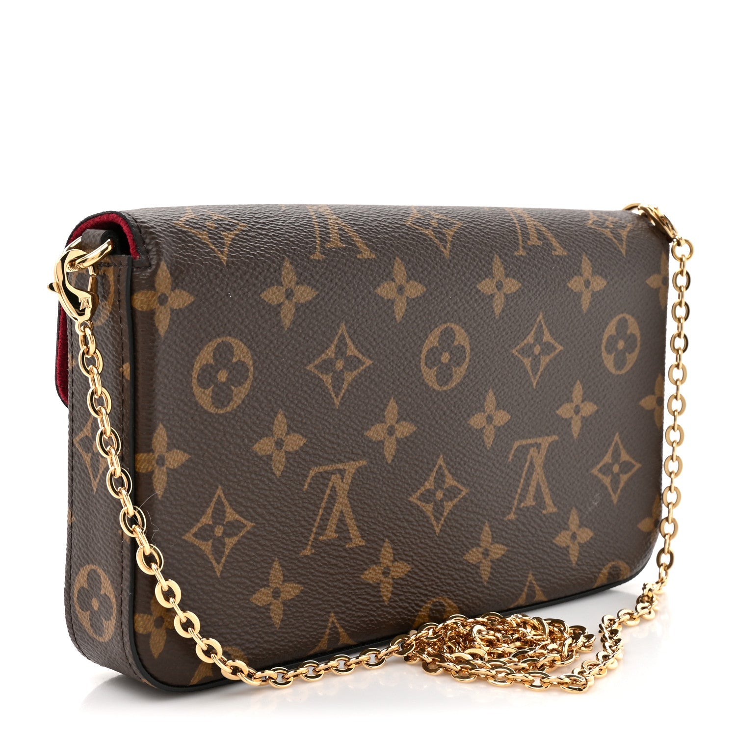 Louis Vuitton Monogram Pochette Felicie Chain Wallet Fuchsia