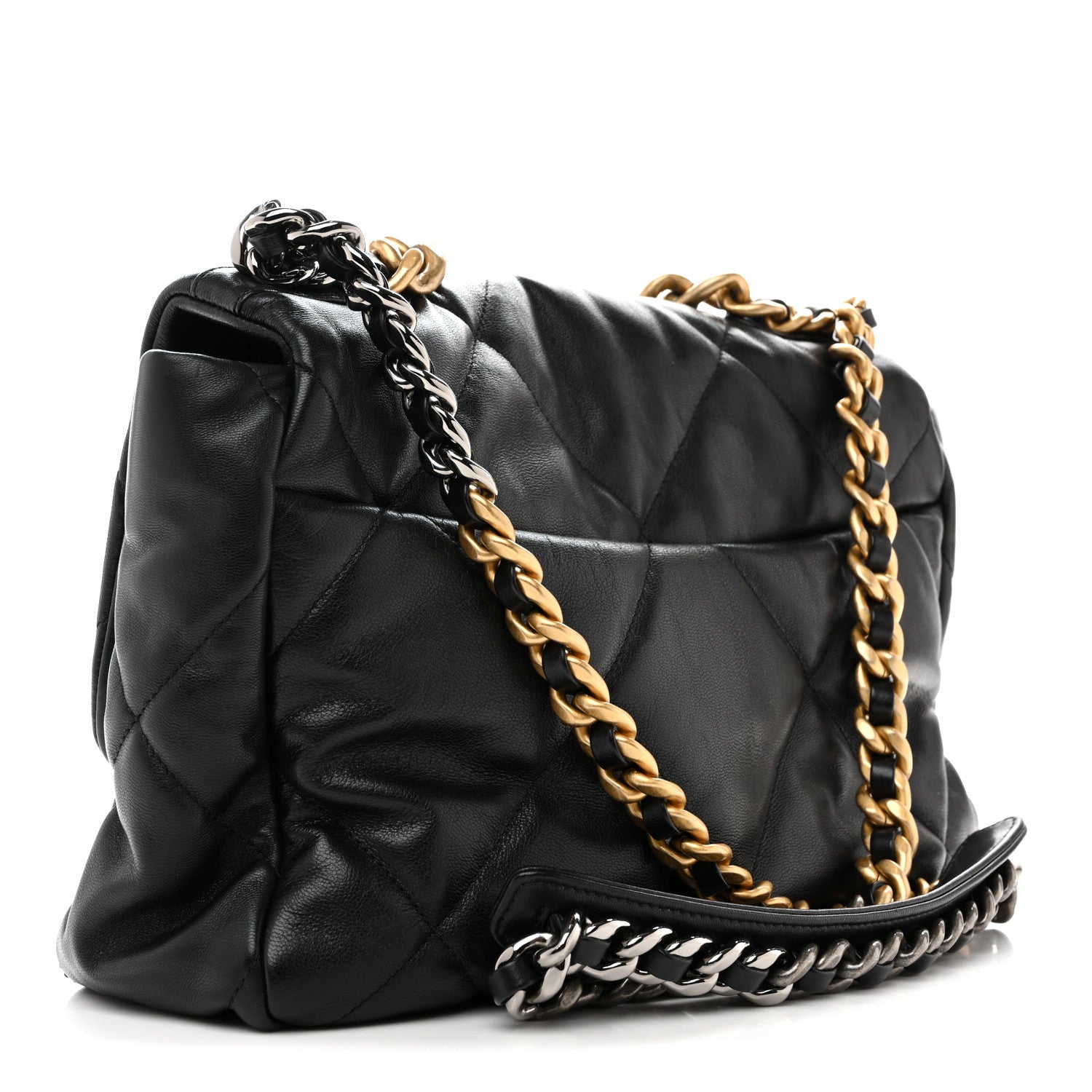 Chanel Lambskin Quilted Large Chanel 19 Flap Black