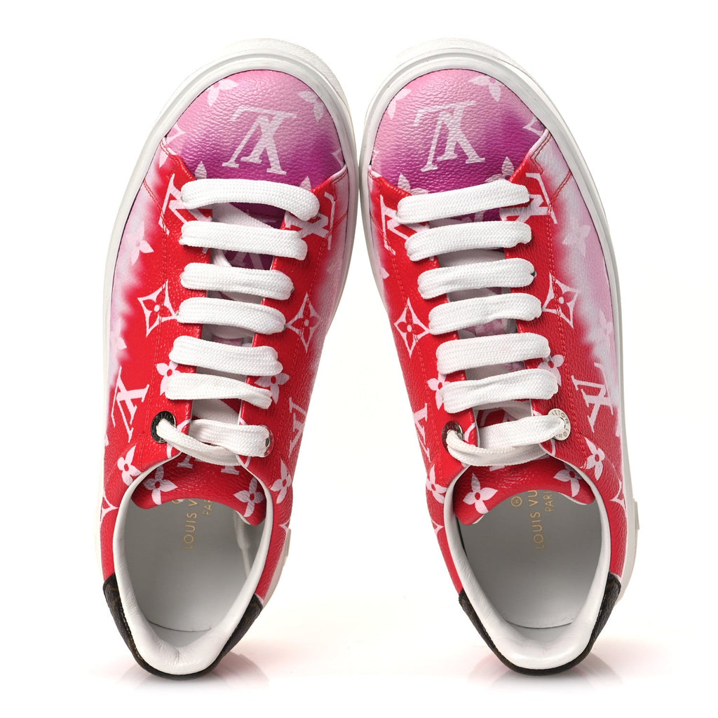 Louis Vuitton Monogram Escale Time Out Sneakers 35.5 Red