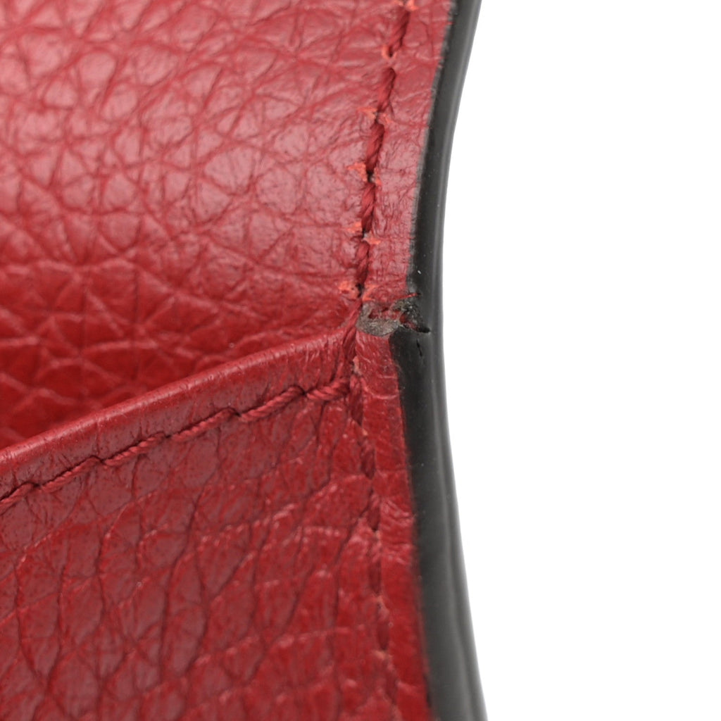Gucci Calfskin GG Marmont Chain Wallet Vulcanic Red
